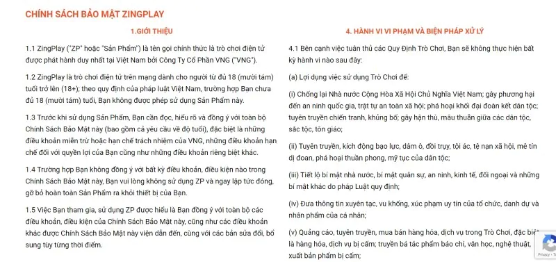 Bảo mật Zing Play