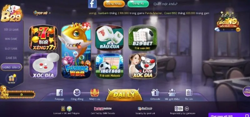 Casino game tại B29 Club