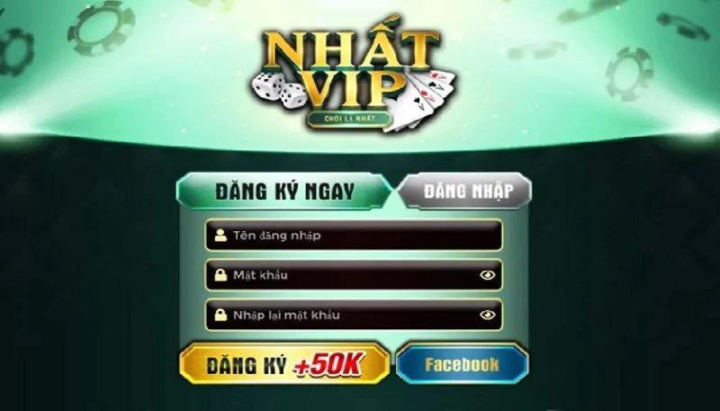 Giao diện đăng ký Nhat vip