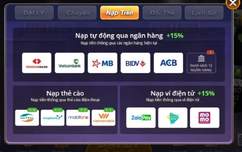 Nạp tiền B29 Club