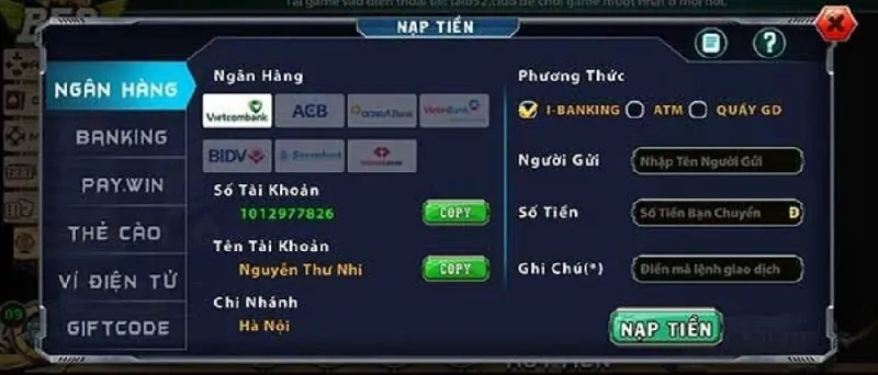 Nạp tiền B52 Club