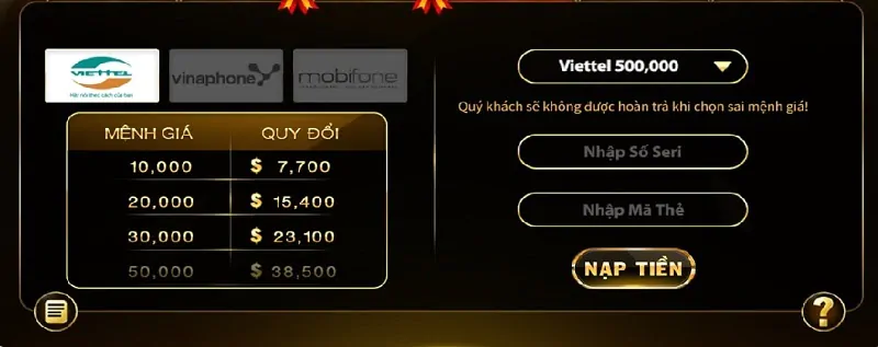 Nạp tiền vn69 vip