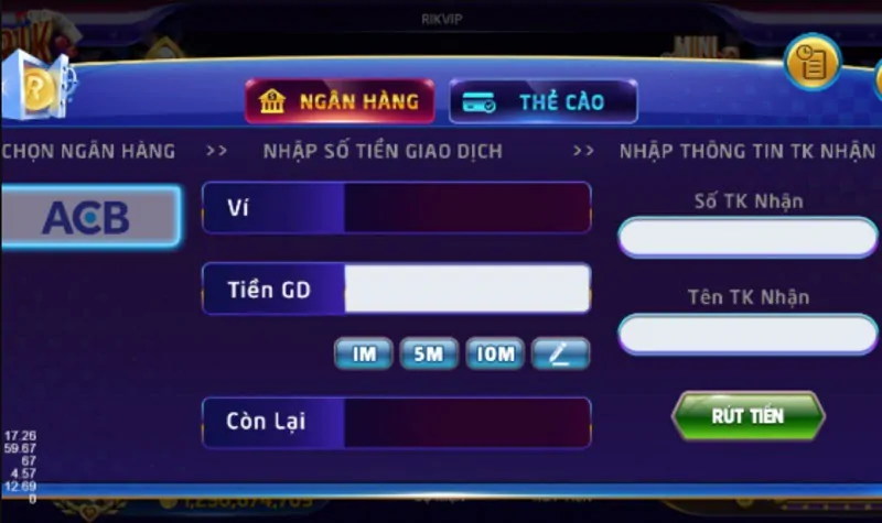 Rút tiền RikVip