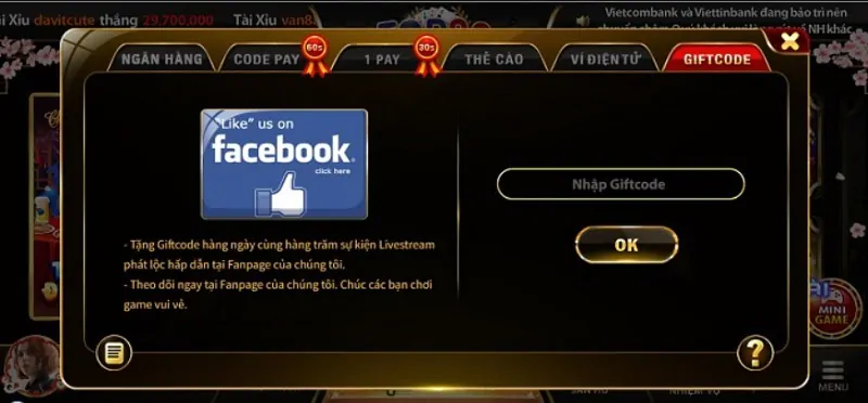 Cách nhập giftcode TOP88