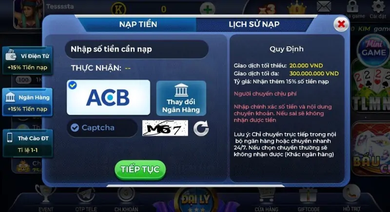 Nạp thẻ G365 win