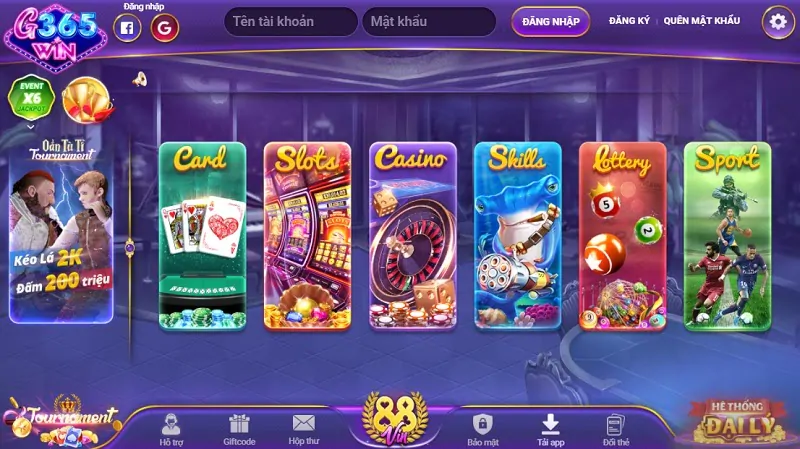 Giao diện G365 Club