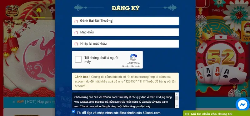 Đăng ký nhận giftcode 52Labai com