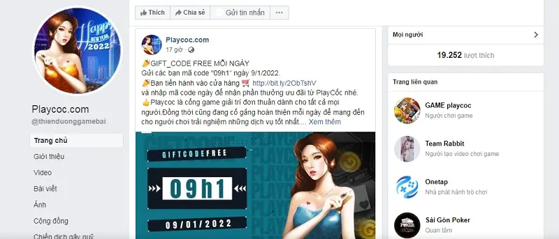 Nhận giftcode PlayCoc