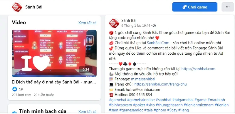 Fanpage Giftcode Sanhbai com
