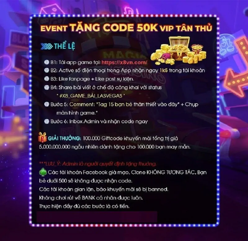 Lưu ý khi nhận giftcode X8 Club