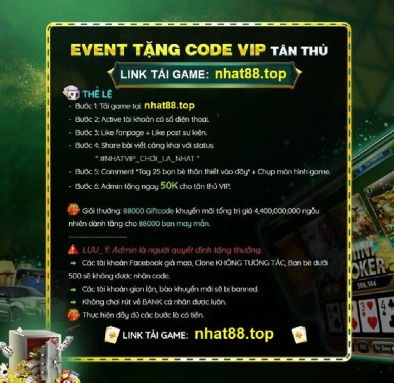 Nhận Code 50K Nhat vip