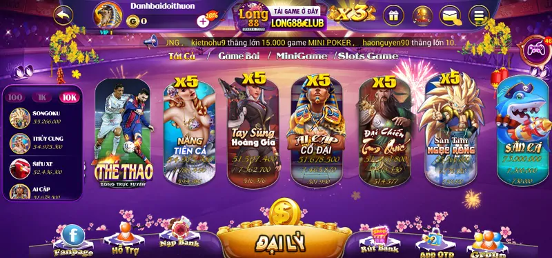 Giao diện cổng game Long88 Club
