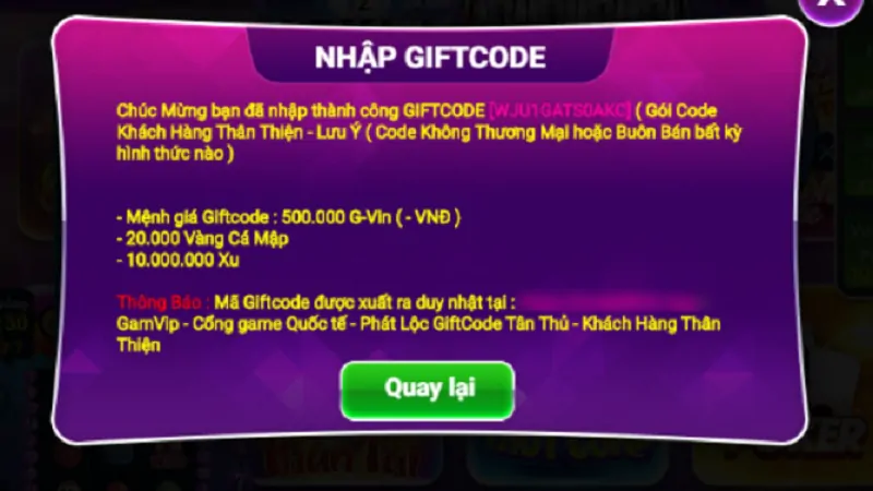 Lưu ý nhận Giftcode 88vin