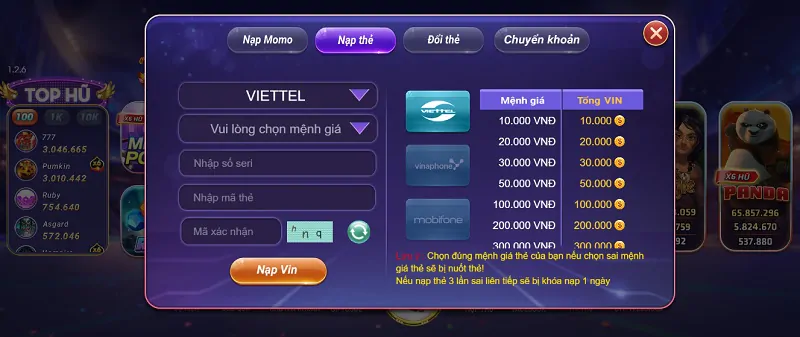 Nạp tiền 99Vin Club