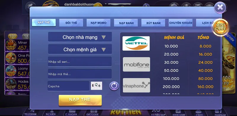 Nạp tiền Queen79 Club