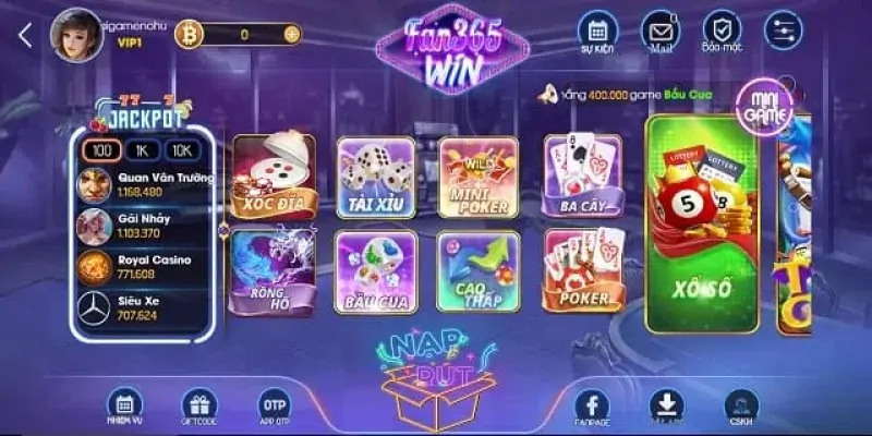 Fan365 Win sở hữu kho game cực kỳ đồ sộ và hấp dẫn