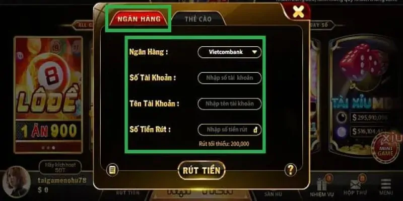 Rút tiền với 4 bước siêu đơn giản