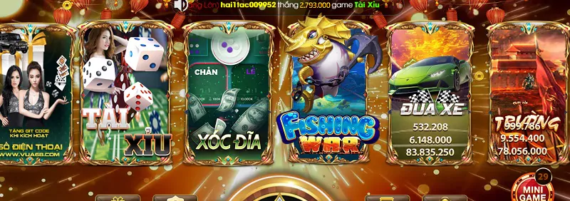 Kho trò chơi siêu chất lượng của game bài ăn khách Vua68