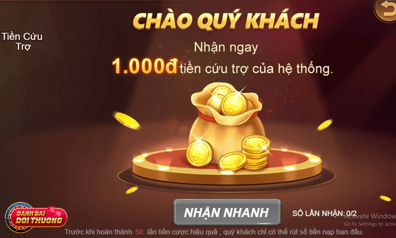 Khuyến mãi tiền cứu trợ mỗi ngày cho anh em cược thủ