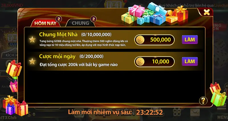 Các sự kiện ưu đãi không giới hạn tại cổng game bài