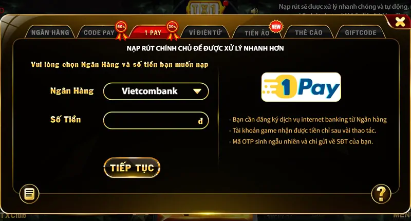 Hình thức thanh toán nạp tiền cá cược nhanh chóng