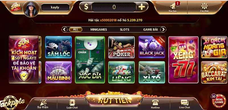 Giao diện bắt đầu khi tham gia Poker Sunwin