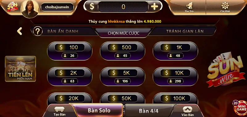 Cách tham gia game đánh bài Tiến Lên ăn tiền cực khủng