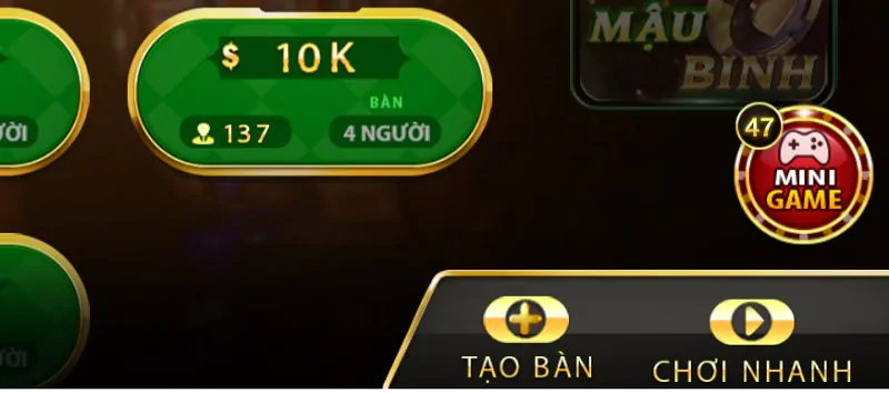 Tạo bàn cược nhanh tại Mậu Binh Hit Club