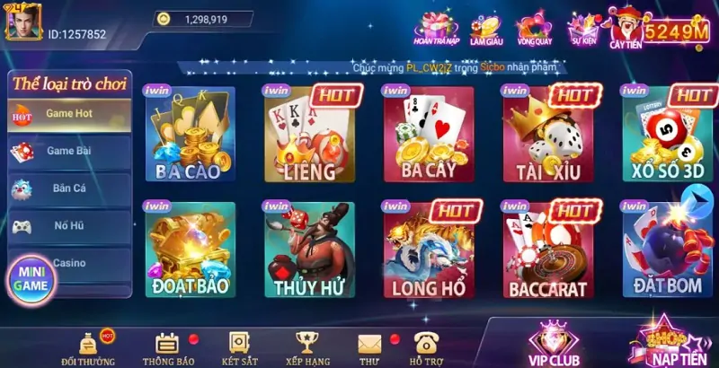 Trải nghiệm game bài đổi thưởng đỉnh cao Iwin bằng máy tính